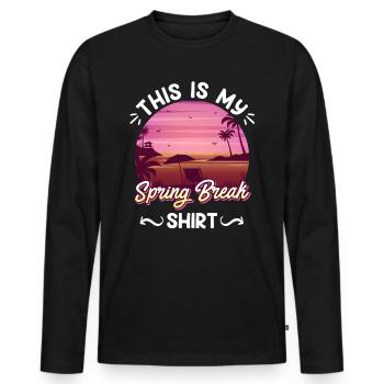 Party Sun Beach C’est ma semaine de relâche - T-shirt manches longues Premium bio Homme - noir - Devant - Nico (187cm)