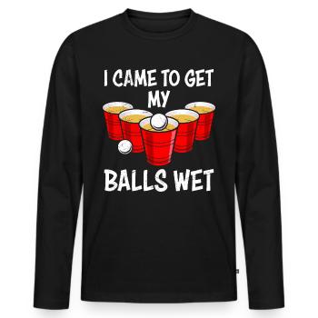 Beer Pong Balls Get Wet Beer Pong Beer Pong - Men's Premium Organic Long Sleeve Shirt - black - Front - Nico (187cm)