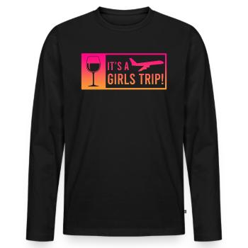 Strip pour filles C’est un voyage de filles Vacances de printemps - T-shirt manches longues Premium bio Homme - noir - Devant - Nico (187cm)