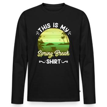 Party Sun Beach C’est ma semaine de relâche - T-shirt manches longues Premium bio Homme - noir - Devant - Nico (187cm)