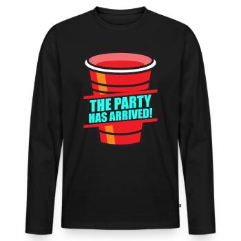 Beer Pong Die Party kann starten Saufen Bier Pong - Männer Premium Bio Langarmshirt - Schwarz - Vorne - Nico (187cm)