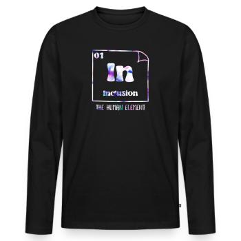 Inclusion Acceptation et handicap solidaire - T-shirt manches longues Premium bio Homme - noir - Devant - Nico (187cm)