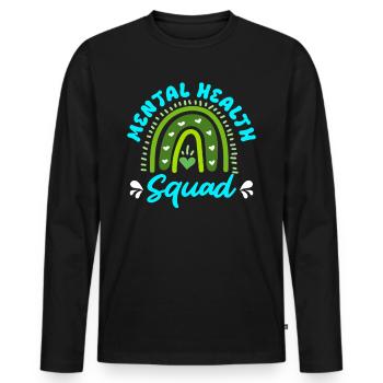 Mentale Gesundheit Mental Health Squad - Männer Premium Bio Langarmshirt - Schwarz - Vorne - Nico (187cm)