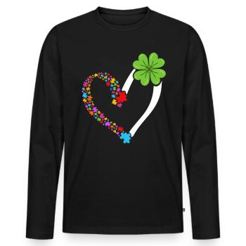 Autismus Neurodiversity Freundlichkeit - Männer Premium Bio Langarmshirt - Schwarz - Vorne - Nico (187cm)