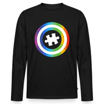Autisme Diversité Conscience autistique - T-shirt manches longues Premium bio Homme - noir - Devant - Nico (187cm)
