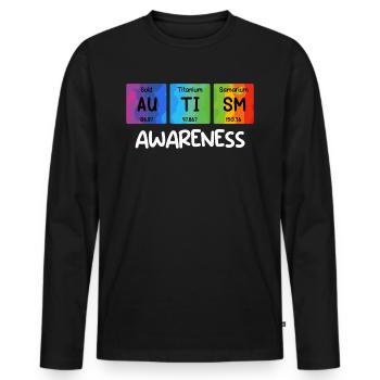 Autismus Awareness Vielfalt und Bewusstsein - Männer Premium Bio Langarmshirt - Schwarz - Vorne - Nico (187cm)