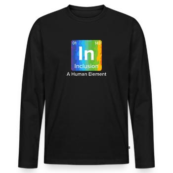 Inclusion Solidarité Compassion pour le handicap - T-shirt manches longues Premium bio Homme - noir - Devant - Nico (187cm)