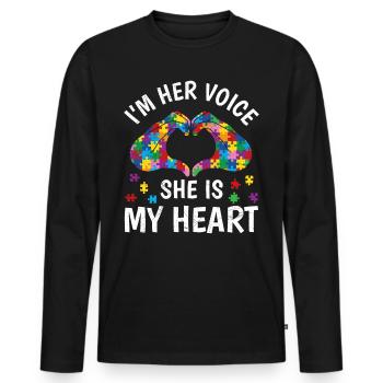 Autismus Menschen mit autistischem Kind - Männer Premium Bio Langarmshirt - Schwarz - Vorne - Nico (187cm)