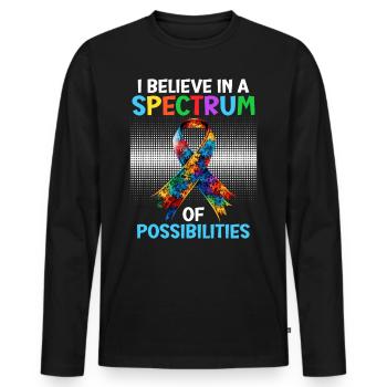 Autisme Je crois en un spectre de - T-shirt manches longues Premium bio Homme - noir - Devant - Nico (187cm)