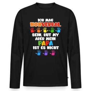 Autismus Bewusstsein autistisches Kind - Männer Premium Bio Langarmshirt - Schwarz - Vorne - Nico (187cm)