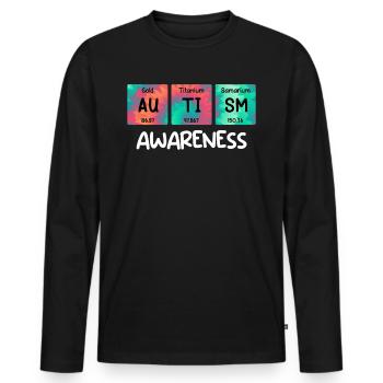Autism Awareness Diversity and Awareness - Men's Premium Organic Long Sleeve Shirt - black - Front - Nico (187cm)