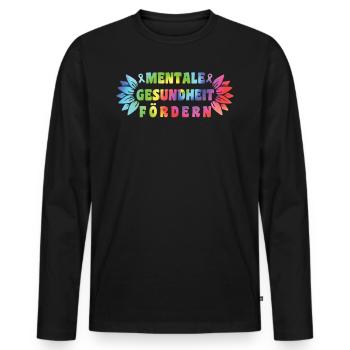 Mentale Gesundheit fördern Selbstachtung Mental - Männer Premium Bio Langarmshirt - Schwarz - Vorne - Nico (187cm)