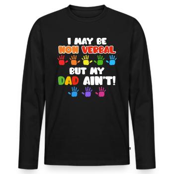 Autismus Bewusstsein autistisches Kind - Männer Premium Bio Langarmshirt - Schwarz - Vorne - Nico (187cm)