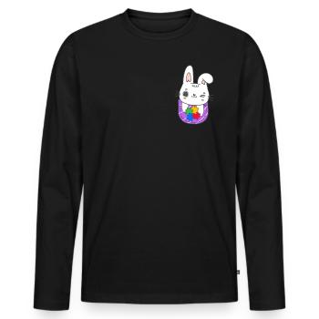 Autismus Neurodiversity Freundlichkeit - Männer Premium Bio Langarmshirt - Schwarz - Vorne - Nico (187cm)