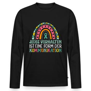 Autism Awareness and Solidarity - Men's Premium Organic Long Sleeve Shirt - black - Front - Nico (187cm)