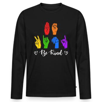 Autismus Neurodiversity Freundlichkeit - Männer Premium Bio Langarmshirt - Schwarz - Vorne - Nico (187cm)