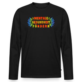 Mentale Gesundheit fördern Mental Health - Männer Premium Bio Langarmshirt - Schwarz - Vorne - Nico (187cm)