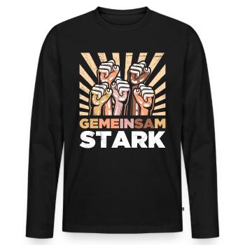 Inclusion, Plus forts ensemble, Compassion, Diversité - T-shirt manches longues Premium bio Homme - noir - Devant - Nico (187cm)