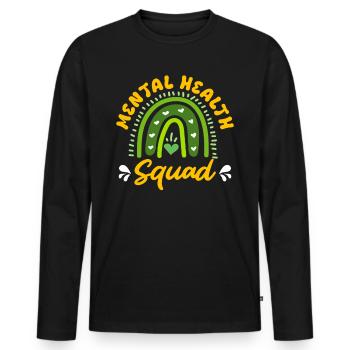 Mentale Gesundheit Mental Health Squad - Männer Premium Bio Langarmshirt - Schwarz - Vorne - Nico (187cm)