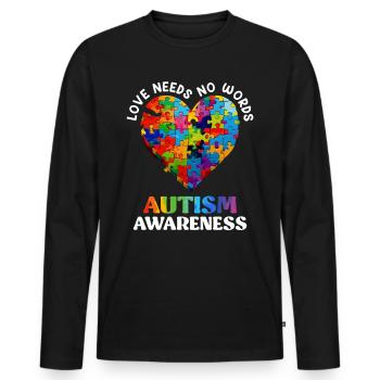 Autism Awareness Diversity and Awareness - Men's Premium Organic Long Sleeve Shirt - black - Front - Nico (187cm)