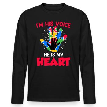 Autistic solidarity for autistic children - Men's Premium Organic Long Sleeve Shirt - black - Front - Nico (187cm)