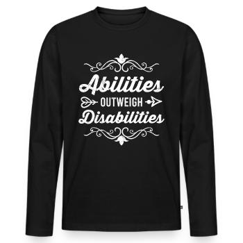 Inclusion Acceptance Kindness Solidarity - Men's Premium Organic Long Sleeve Shirt - black - Front - Nico (187cm)