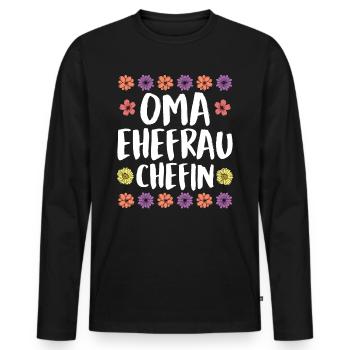 Oma Chefin Großmutter Muttertag Granny Ehefrau - Männer Premium Bio Langarmshirt - Schwarz - Vorne - Nico (187cm)