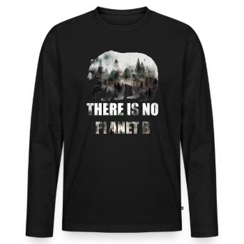 Il n’y a pas de Planète B Earth Day Mission Erde - T-shirt manches longues Premium bio Homme - noir - Devant - Nico (187cm)