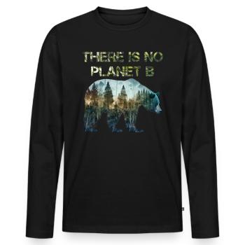 Il n’y a pas de Planète B Earth Day Mission Erde - T-shirt manches longues Premium bio Homme - noir - Devant - Nico (187cm)