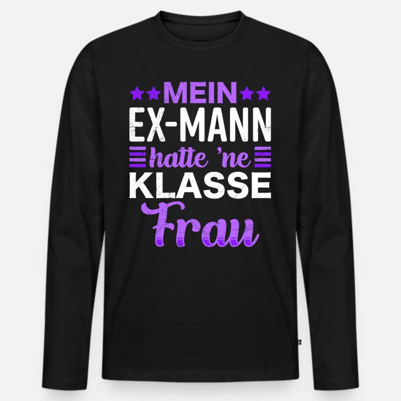 Scheidung Frauen Scheidungsparty Ex Frau - Männer Premium Bio Langarmshirt - Schwarz