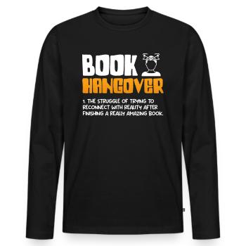 Livres Gueule de bois Amateurs de livres et amateurs de lecture - T-shirt manches longues Premium bio Homme - noir - Devant - Nico (187cm)