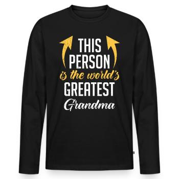 Weltbeste Oma Großmutter Super Oma Granny - Männer Premium Bio Langarmshirt - Schwarz - Vorne - Nico (187cm)