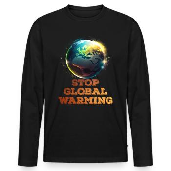 Global Warming Stop Save the Earth Climate activist - Men's Premium Organic Long Sleeve Shirt - black - Front - Nico (187cm)