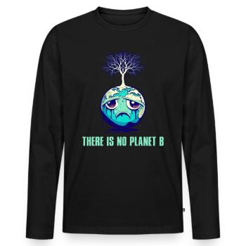 Il n’y a pas de Planète B Earth Day Mission Erde - T-shirt manches longues Premium bio Homme - noir - Devant - Nico (187cm)