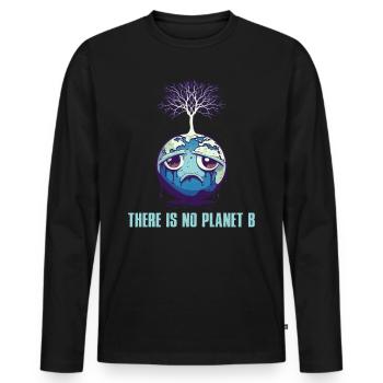 Il n’y a pas de Planète B Earth Day Mission Erde - T-shirt manches longues Premium bio Homme - noir - Devant - Nico (187cm)