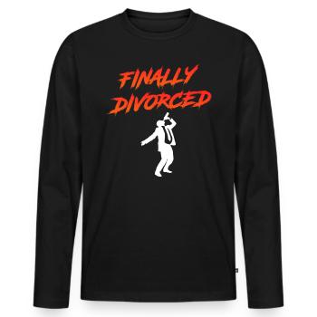 Finally divorced divorce party divorce - Men's Premium Organic Long Sleeve Shirt - black - Front - Nico (187cm)