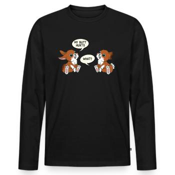 Easter Bunny Cute Easter Friend Easter Bunny Easter - Men's Premium Organic Long Sleeve Shirt - black - Front - Nico (187cm)
