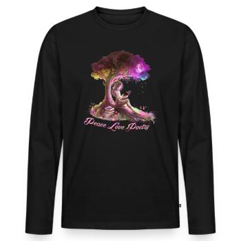 Peace Love Poetry Poems Poets Poetry and - Men's Premium Organic Long Sleeve Shirt - black - Front - Nico (187cm)