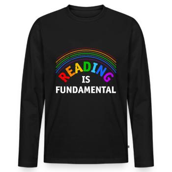Book lovers Reading is the foundation of books - Men's Premium Organic Long Sleeve Shirt - black - Front - Nico (187cm)