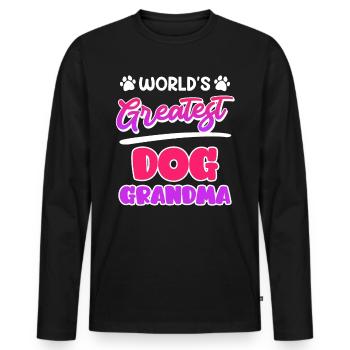 Hundeliebhaber Beste Oma Muttertag Granny Hundefan - Männer Premium Bio Langarmshirt - Schwarz - Vorne - Nico (187cm)