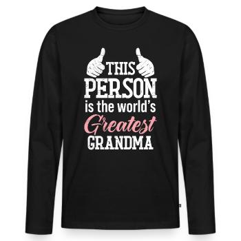 Weltbeste Oma Großmutter Super Oma Granny - Männer Premium Bio Langarmshirt - Schwarz - Vorne - Nico (187cm)