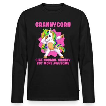 Grandmacorn Grandma Mother's Day Grandma Grandma - Men's Premium Organic Long Sleeve Shirt - black - Front - Nico (187cm)