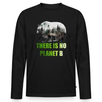 Il n’y a pas de Planète B Earth Day Mission Erde - T-shirt manches longues Premium bio Homme - noir - Devant - Nico (187cm)