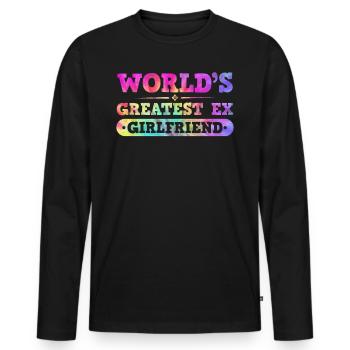 Ex Girlfriend Breakup Party Happily Separated - Men's Premium Organic Long Sleeve Shirt - black - Front - Nico (187cm)