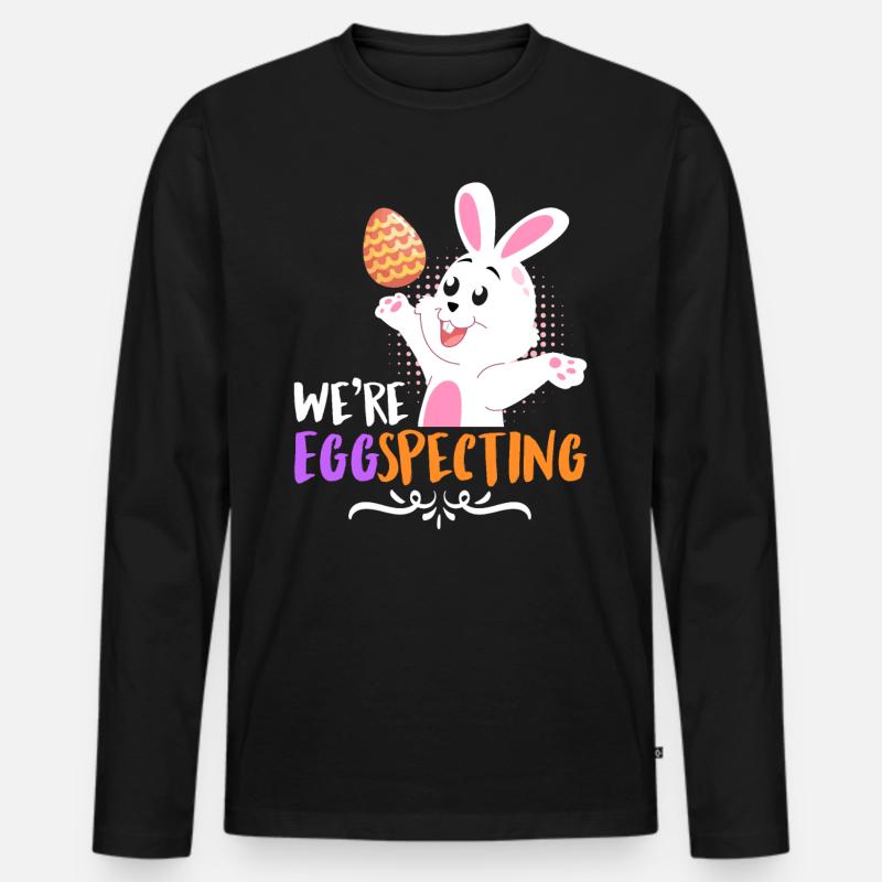 Egg-Specting Osterhasen Ostereier Ostern - Männer Premium Bio Langarmshirt - Schwarz