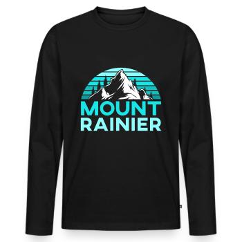 Mount Rainier Bergsteiger Gipfelsport Wandern - Männer Premium Bio Langarmshirt - Schwarz - Vorne - Nico (187cm)