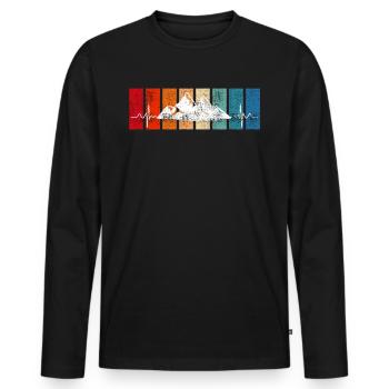 Summit Sports Mountaineers Summit Hikers Hiking - Men's Premium Organic Long Sleeve Shirt - black - Front - Nico (187cm)