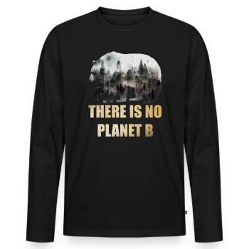 Il n’y a pas de Planète B Earth Day Mission Erde - T-shirt manches longues Premium bio Homme - noir - Devant - Nico (187cm)