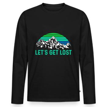 Lets be lost funny Hiking Hiking - Men's Premium Organic Long Sleeve Shirt - black - Front - Nico (187cm)