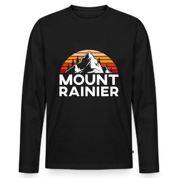 Mount Rainier Bergsteiger Gipfelsport Wandern - Männer Premium Bio Langarmshirt - Schwarz - Vorne - Nico (187cm)